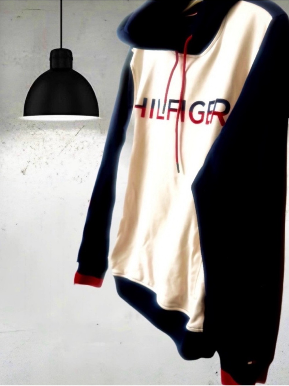 Tommy Hilfiger Men's Navy Red & White Hoodie